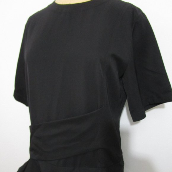 Avant Garde Asymmetric Drape Dress Short Sleeve Pocket - Picture 2 of 10